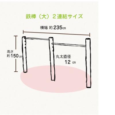 ふるさと納税 下北山村 木製鉄棒 (大)2連 国産材の木製遊具 間伐材使用 |  | 03