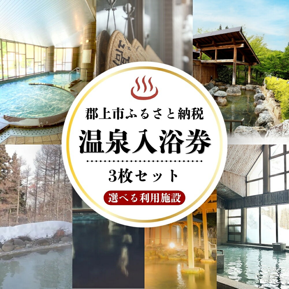 【ふるさと納税】郡上市 温泉券 3枚セット 市内共通温泉利用券 / 温泉 スパ 観光 入浴券 券 カタログギフト チケット セット 金券 施設利用券 旅行 郡上八幡 八幡 郡上踊り 体験 体験チケット ギフト プレゼント 天然 入浴 ぐじょう 郡上 岐阜県 郡上市