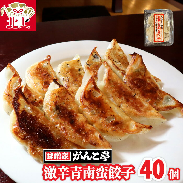【ふるさと納税】手作り 餃子 『激辛』青南蛮餃子 40個 たれ付 ラーメン 屋が作る 手作り餃子 岩手 味噌屋がんこ亭 岩手県 北上市 D0366 冷凍 豚肉 南蛮 ギョーザ おかず 総菜 おつまみ 中華 お取り寄せ 焼き餃子 タレ付き 地産地消 ※12/25までの決済で 年内発送 可能