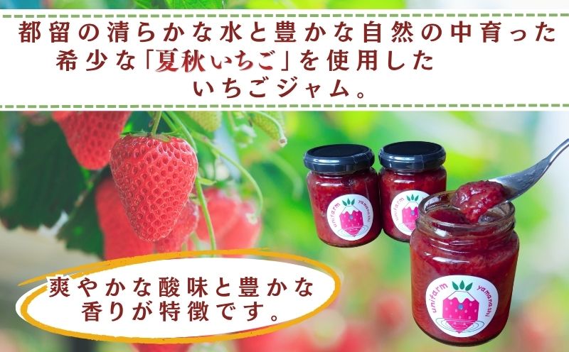 都留の清らかな水に育まれた希少な夏秋いちご使用 いちごジャム