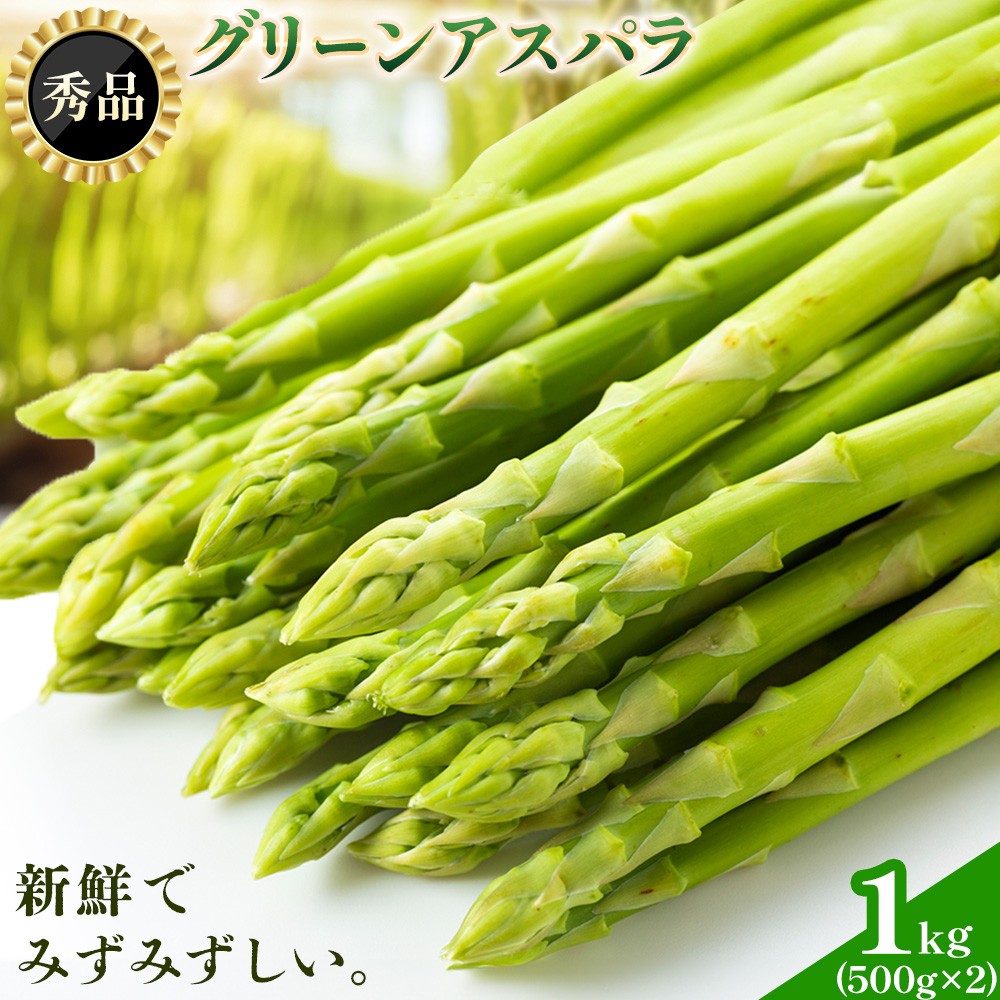 
                  【秀品/2Lサイズ】朝採り グリーンアスパラ 1kg (500g×2) 北海道日高産 JA門別町 産地直送 期間限定：4月上旬-5月末発送 アスパラ 春野菜 極太 鮮度抜群！贅沢な旬の味覚
                