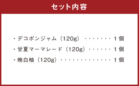 熊本みかんのジャムセット 120g×3個 ジャム 果物 フルーツ 3種類 デコポン 甘夏 晩白柚