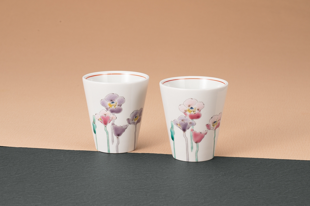 
                  [№5784-1547]組湯吞　ポピー　大志窯
                