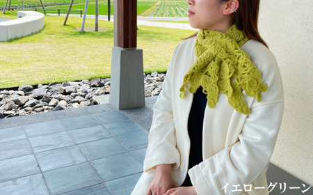 差し込み ショートマフラー 花柄 ( ネイビー ) ウール混 コード刺繍 レディース 日本製 | おしゃれ シンプル マフラー プレゼント ギフト 新潟県 五泉市 有限会社田中刺繍