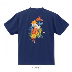 JTTA公認　卓球ユニフォーム【男女兼用(ドライ):150サイズ】フラワー　インディゴ【1667848】