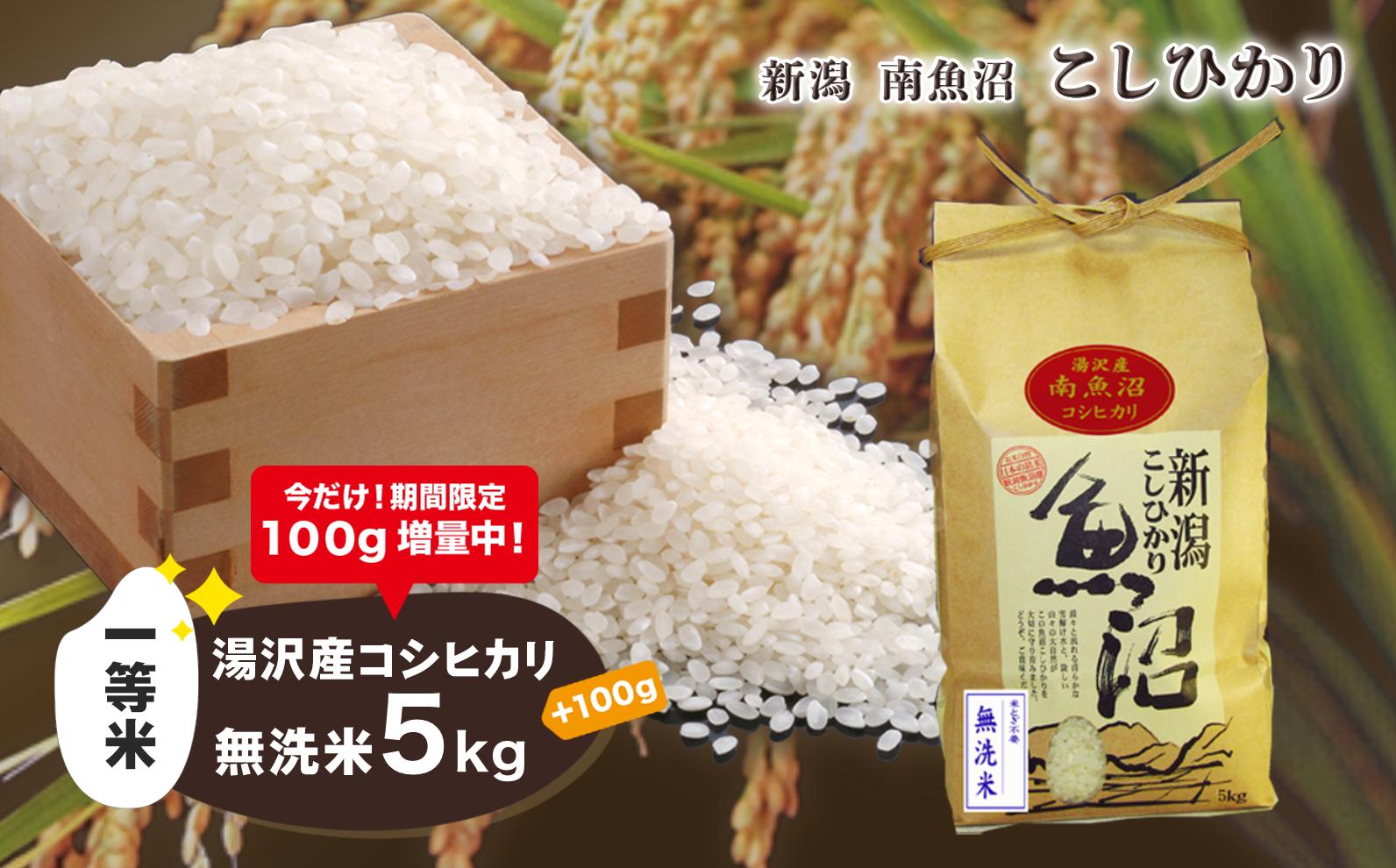 
令和6年産【湯沢産コシヒカリ】＜無洗米＞5kg 魚沼最上流域 魚沼産コシヒカリ 新潟 南魚沼産 【期間限定 100g増量中！】
