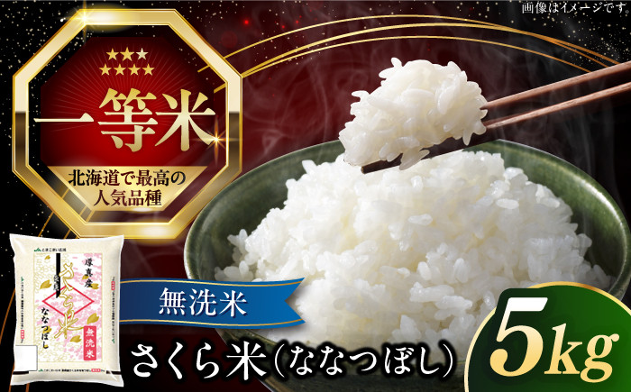 
            【25年8月下旬発送!】【無洗米】【令和6年産】【特A】 一等米 さくら米（ななつぼし）5kg《厚真町》【とまこまい広域農業協同組合】 米 お米 無洗米 白米 ご飯 ななつぼし 一等米 特A 北海道[AXAB033]
          