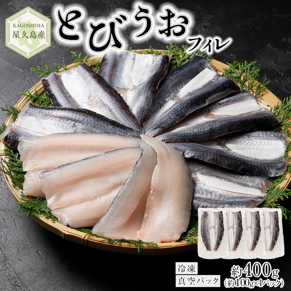 【ふるさと納税】屋久島産 とびうお フィレ 約400g（約100g×4パック）冷凍 真空パック | 個包装 飛び魚 飛魚 トビウオ 魚 さかな 刺し身 刺身 さしみ 魚介 海鮮 海鮮丼 海の幸 冷凍 お取り寄せ グルメ 屋久島 屋久島町 鹿児島県