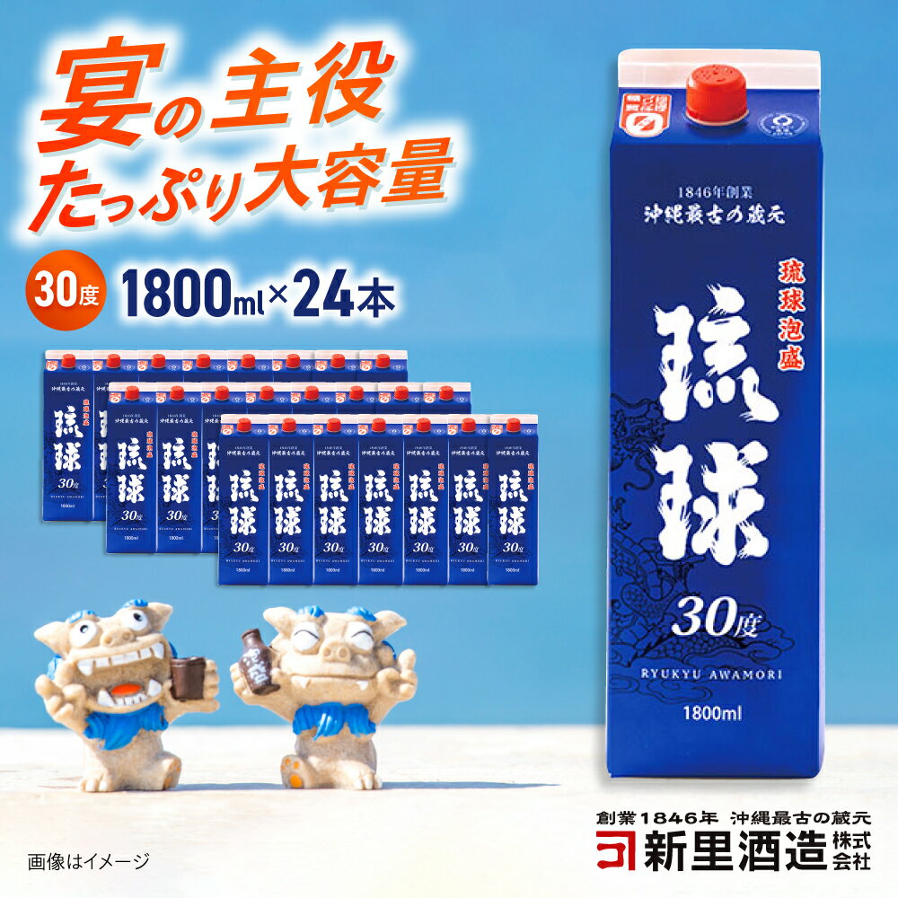 【ふるさと納税】 琉球泡盛 琉球パック 30度 1800ml×24 セット 泡盛 焼酎 地酒 お酒 ギフト 父の日 沖縄市 / 新里酒造株式会社[BCAS031]