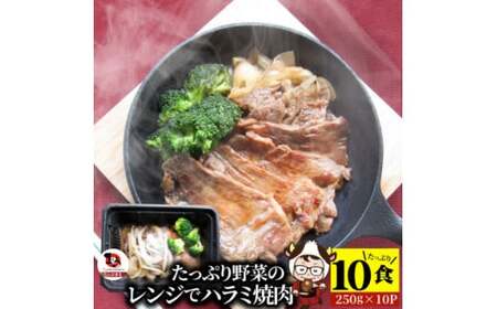 レンジで簡単ハラミ焼肉　250g×10食セット　（総重量2.5kg）野菜入り_mk146-238