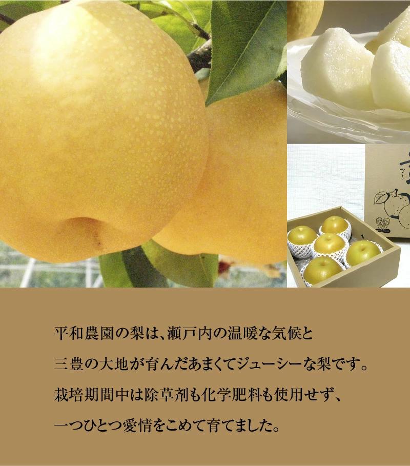 M32-0006_【ふるさと納税】【配送不可地域：北海道・沖縄県・離島】数量限定！ 平和農園の幸水約4kg・豊水約4kg・新高梨約4kg食べ比べ定期便