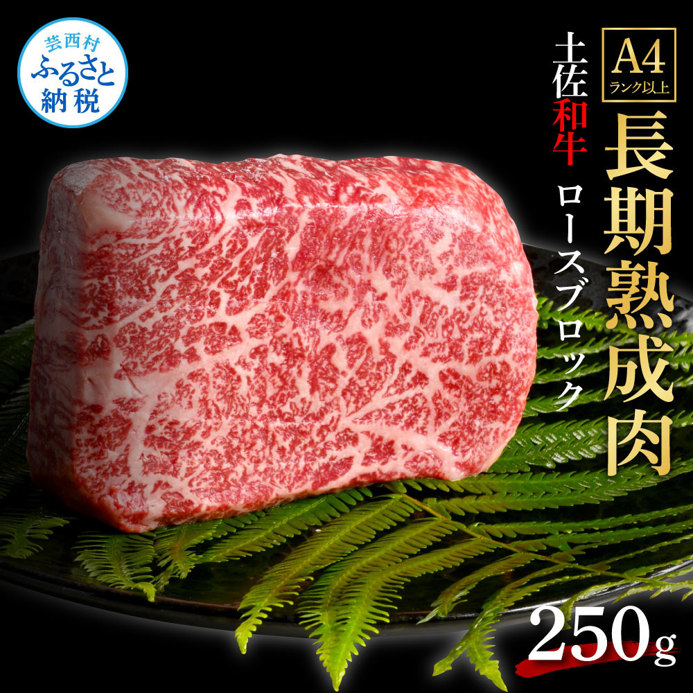 
天下味 エイジング工法 熟成肉 土佐和牛 特選 ロースブロック 250g エイジングビーフ 国産 牛肉 土佐 和牛 冷凍配送 真空パック お祝い 高知 芸西村 贈り物 贈答 ギフト

