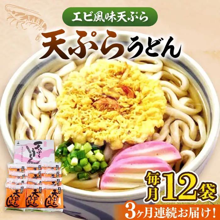【全3回定期便】天ぷら うどん 12食 VAI055 うどん 天ぷらうどん 天ぷら 麺 麺類