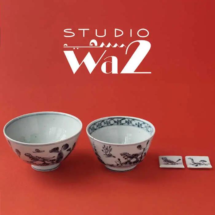 【波佐見焼】DINOSAUR 茶碗大小2点・箸置き2点セット【studiowani】 [MB02] 