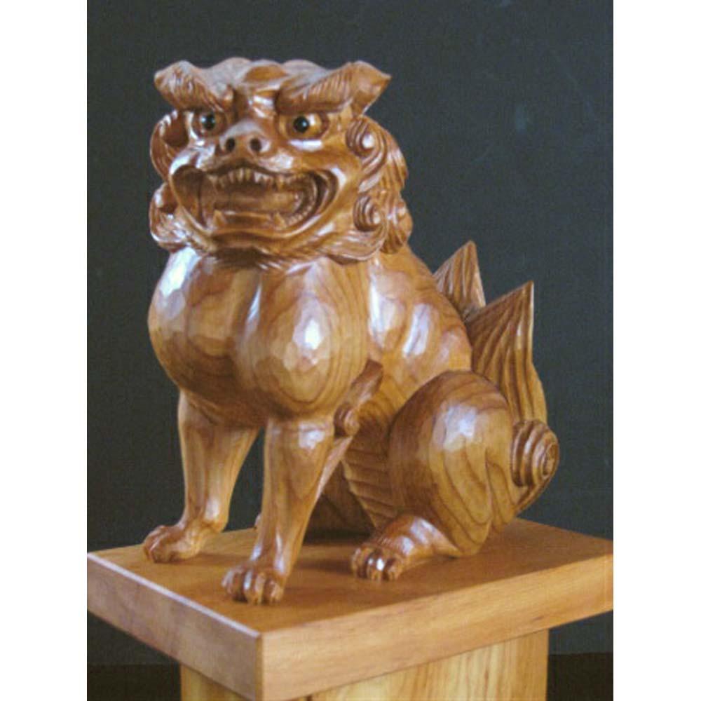 【ふるさと納税】【数量限定】飛騨一位一刀彫 狛犬 阿形 | 伝統工芸品 いちい イチイ 一位一刀彫 一位一刀 一刀彫 工芸品 縁起物 品 置物 木彫り 飛騨高山 吉野彫刻所 MC047