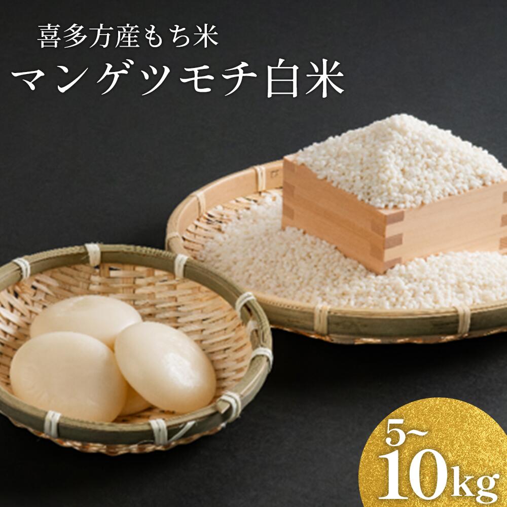 【ふるさと納税】マンゲツモチ白米（もち米）【選べる内容量　5kg・10kg】 こめ 米 白米 おこめ もちごめ ごはん お餅 おこわ おはぎ 福島県 喜多方市 株式会社 みなもと農園　【07208-0801_0802】