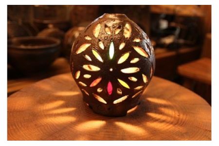 【71001】眞名焼　球体行灯