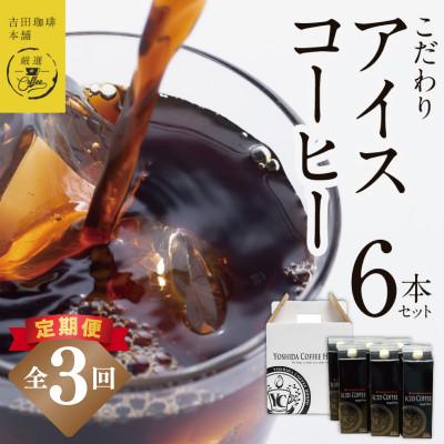 ふるさと納税 泉佐野市 【毎月定期便】こだわりのアイスコーヒー(無糖)1L × 6本セット 全3回