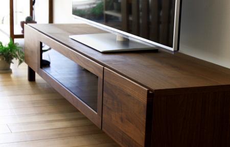 【開梱設置】高野木工 レッチェ120TVボード WN（黒ガラス）【10年保証】