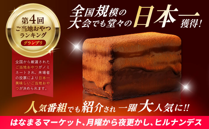 【12回定期便】＜ニッポン全国おやつランキンググランプリ受賞＞長崎石畳ショコラ ハーフサイズ 1個 / 石畳ショコラ チョコ ケーキ スイーツ / 諫早市 / ネオクラシッククローバー [AHBS01