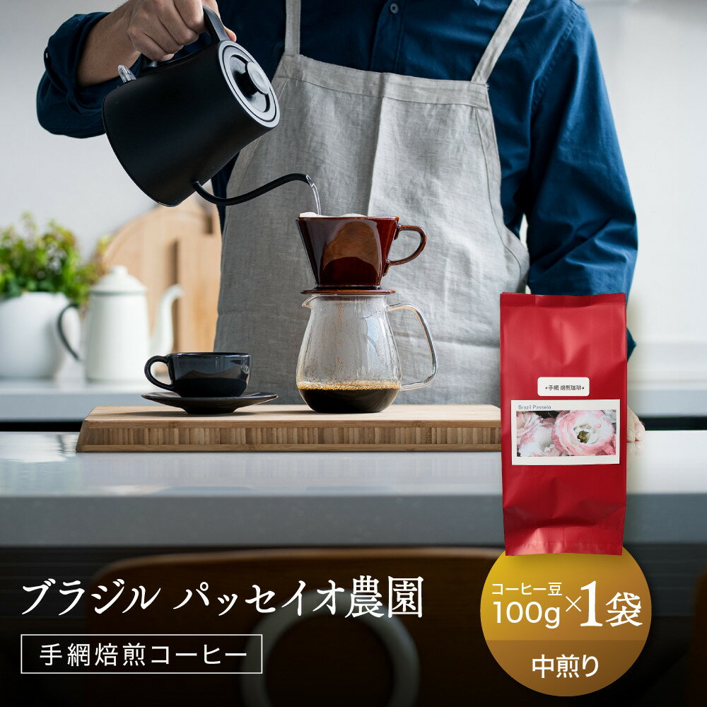 【ふるさと納税】【手網焙煎】久々野ふるさとの香り ブラジル パッセイオ農園 100g | 焙煎 珈琲 コーヒー パッセイオ農園 ブラジル あそびば.coffee 栄徳屋　LC011