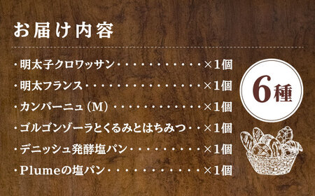 Plume 人気6種パンセット＜博多の味本舗＞那珂川市[GAE066]