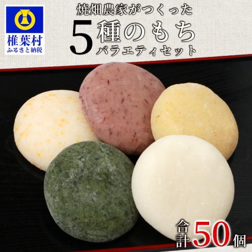 焼畑農家がつくった5種のお餅バラエティセットA(白もち よもぎもち とうきびもち あずきもち あわもち)【日本三大秘境の地「椎葉村」からお届け】