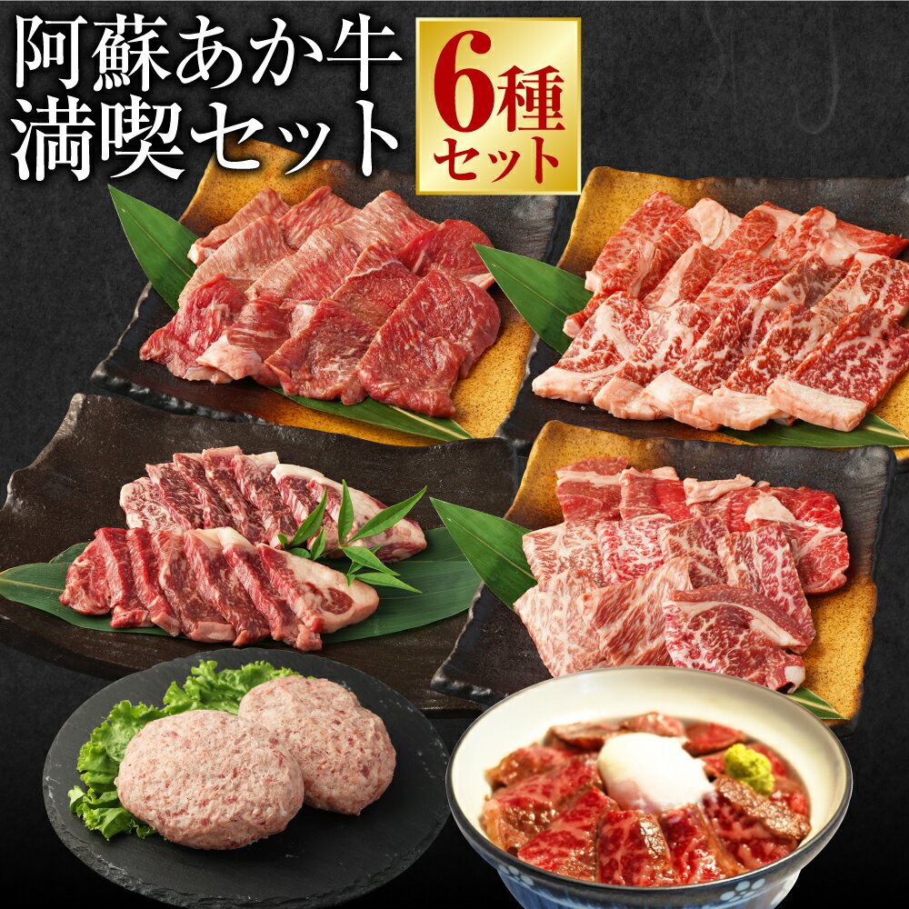 【ふるさと納税】阿蘇あか牛満喫セット（モモ・上カルビ・上ロース・サーロイン・ハンバーグ・丼）6種 計7個 計688.9g あか牛 牛肉 和牛 肉 お肉 もも肉 牛丼 ローストビーフ あか牛丼 詰め合わせ セット グルメ 冷凍 九州 熊本県 高森町 送料無料