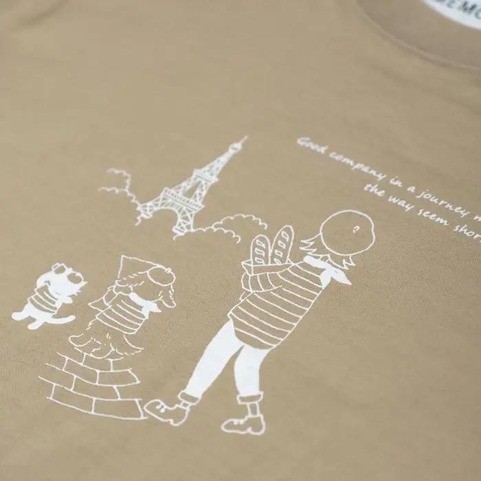 《2》【KEYMEMORY 鎌倉】トラベルイラストTシャツ BEIGE