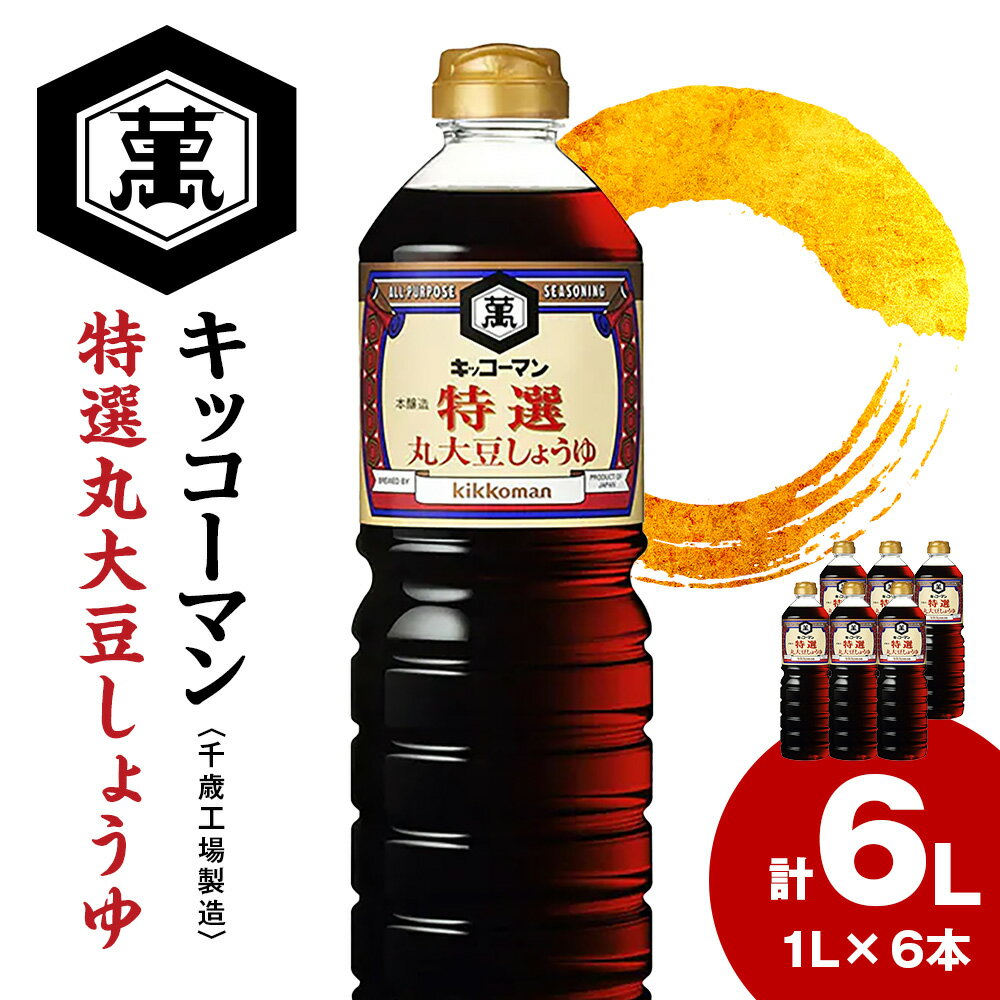 【ふるさと納税】 キッコーマン 特選丸大豆しょうゆ 1L×6本 《千歳工場製造》 特選 丸大豆しょうゆ しょうゆ 醤油 調味料 北海道【北海道千歳市】ギフト ふるさと納税