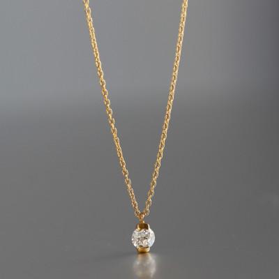 ふるさと納税 大津市 【ラボグロウンダイヤモンドネックレス】0.2ct 挟みこみデザイン K18イエローゴールド 40cm |  | 03