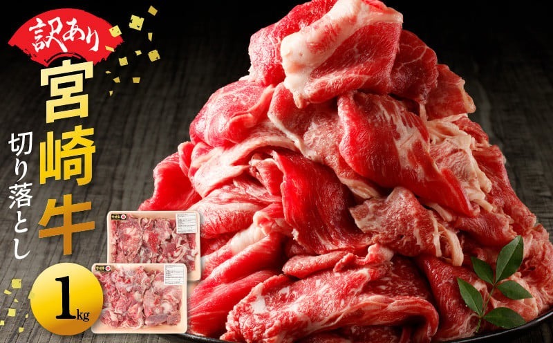 【訳あり品】宮崎牛 切り落とし1kg N0140-YA4425