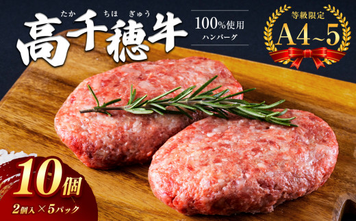 
高千穂牛 100%使用 ハンバーグ　宮崎県産 黒毛和牛 A4 ～ A5 等級
