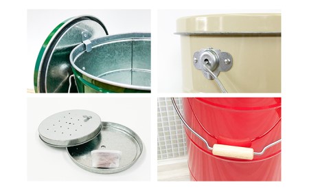 バケツ職人が作るトタンの米びつ・10kgキャスター付／純国産 防虫 インテリア 緑