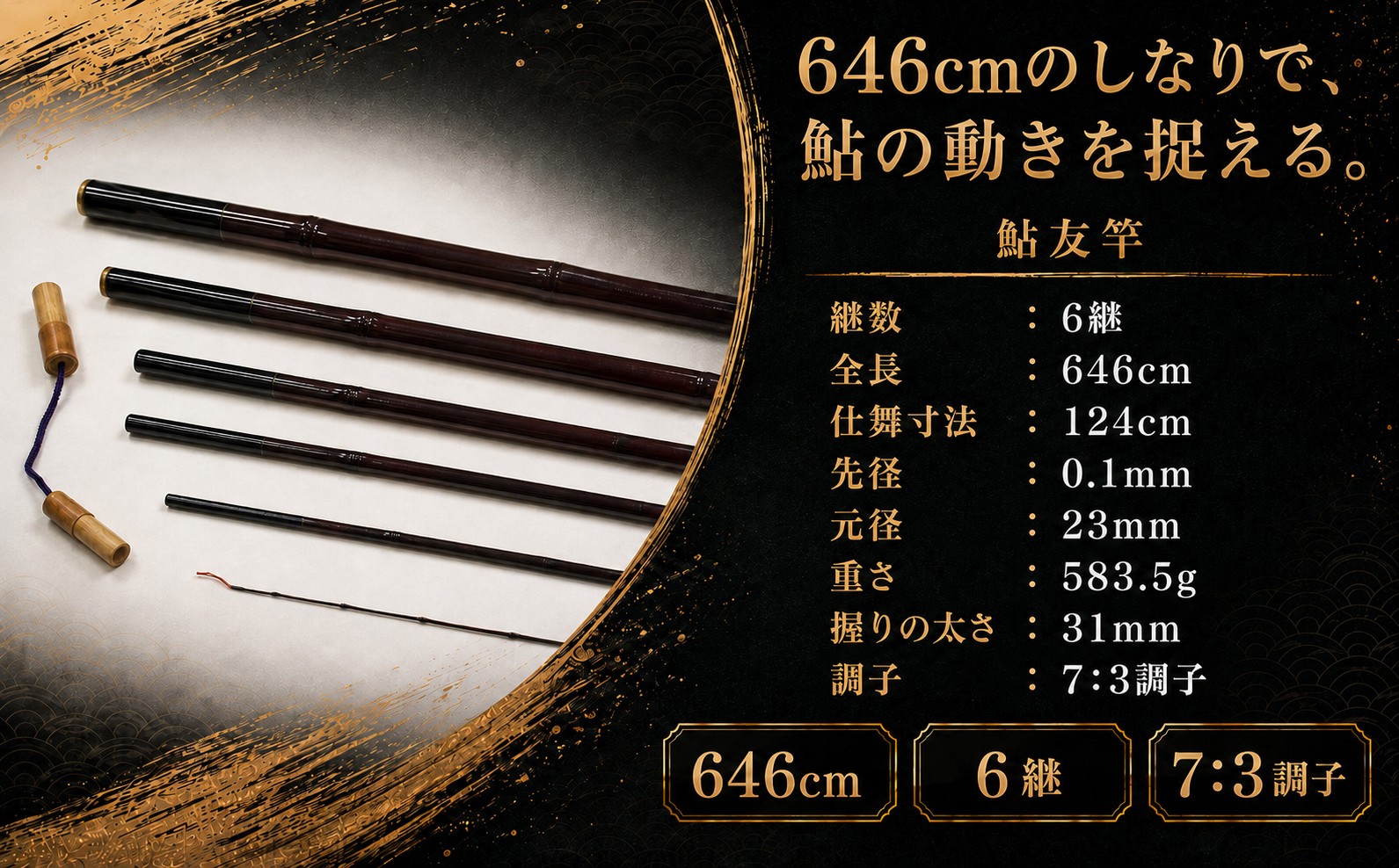 釣り 竿 海竿 和竿 竹竿 釣り 釣り竿 釣り道具 釣り具 フィッシング 鮎友竿 旭 旭信 オリジナル 人気 ベテラン 職人