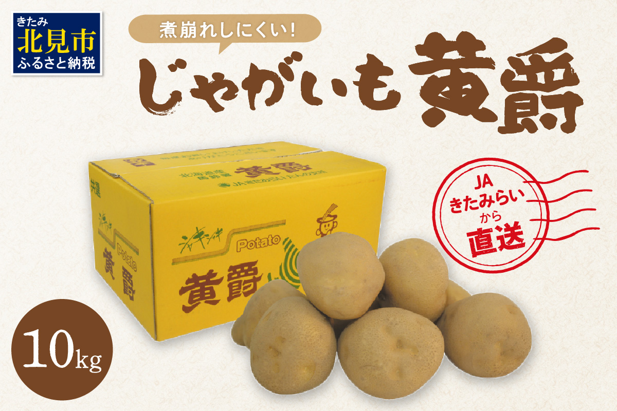 【予約：2025年10月中旬から順次発送】煮くずれしにくく、カレーや肉じゃがにピッタリ！JAきたみらいから直送する新鮮じゃがいも「黄爵」10kg ( 野菜 期間限定 芋 北海道 )【104-0002-2025】