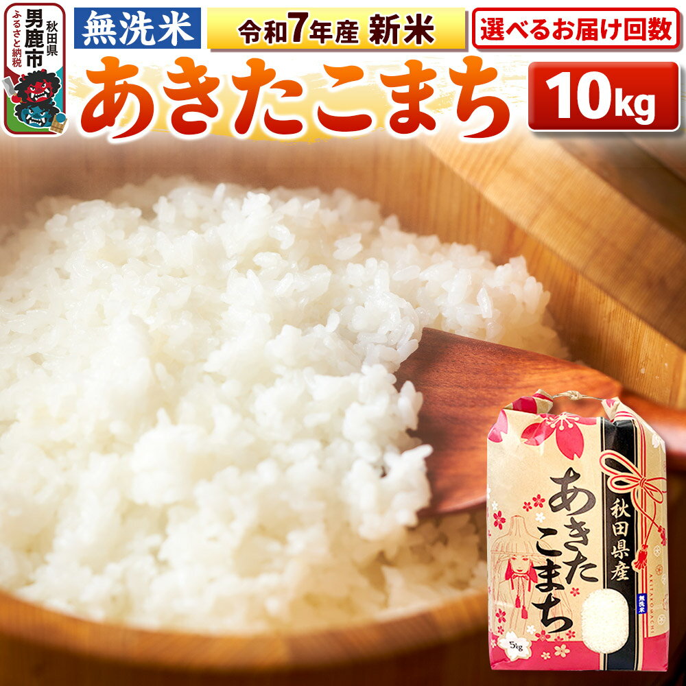 【ふるさと納税】《令和7年産 新米》【無洗米】あきたこまち 10kg（5kg×2袋） 秋田県 男鹿市 こまちライン【選べるお届け回数】