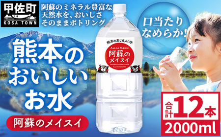 熊本のおいしいお水 阿蘇のメイスイ 2L×12本（2ケース）（共通返礼品・御船町） - 飲料水 ミネラルウォーター 軟水 防災 備蓄 ローリングストック