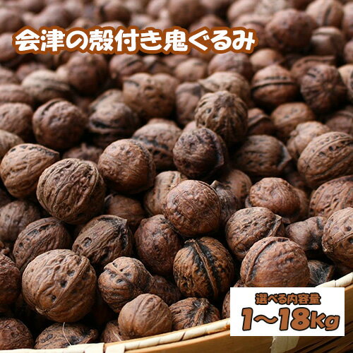 【ふるさと納税】殻つき 会津の鬼ぐるみ1kg／18kg