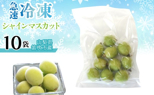 急速冷凍シャインマスカット（山梨県産） 1袋100ｇ　「10袋」 230-002-3