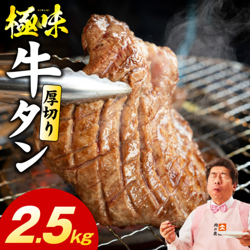 厚切り牛たん 2.5kg【氷温熟成×旨塩ダレ 味付き 訳あり サイズ不揃い 500g 小分け 焼くだけ 焼肉】 mrz0298