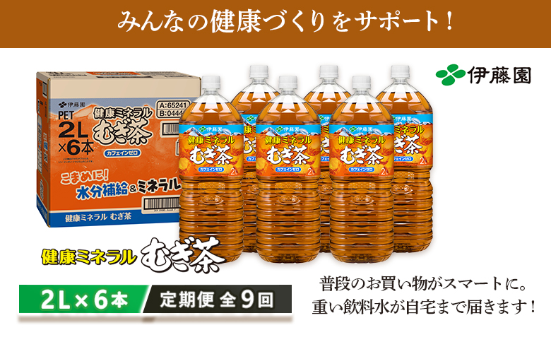 『定期便：全9回』健康ミネラルむぎ茶2L×6本【500003】_イメージ5