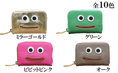 財布 思わず笑顔になってしまうニッコリマルチケース ミニ財布 牛革 カード 小銭 革 レザー ケース 本革 ファッション小物  ビビットピンク