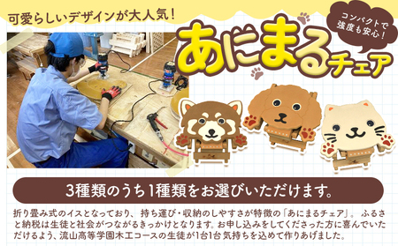 選べる 椅子 折り畳み 流山高等学園 オリジナルセット 舟形ポーチ 眼鏡ケース《30日以内に出荷予定(土日祝除く)》千葉県 流山市 いす 組み立て式 手作り おりたたみ 持ち運び 犬 猫 アニマル ポ