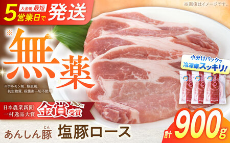 塩豚ロース 計900g  藤井ファーム[AWAF053]豚ロース
