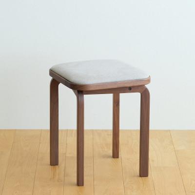 ふるさと納税 府中市 府中市の家具　コッコスツール　ウォールナット材/生地:ラムース(アイボリー)(組み立て式)
