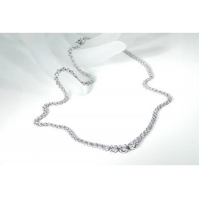 ふるさと納税 昭和町 pt900【3.0ct】全周 ダイヤモンド テニスネックレス |  | 01