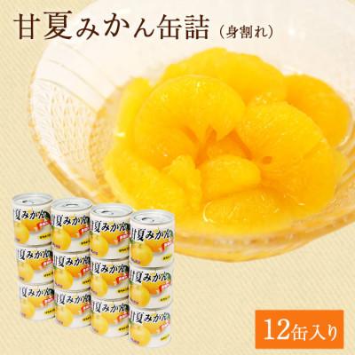ふるさと納税 八女市 甘夏 みかん 缶詰 12缶 セット (身割れ) 国産 はちみつ入り
