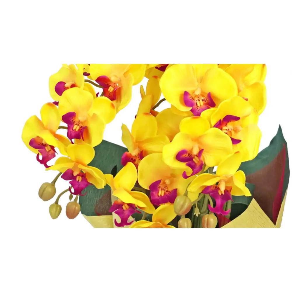 造花 シルクフラワーの胡蝶蘭の鉢植え 3本立 CT触媒 イエロー ／ お花 コチョウラン 埼玉県