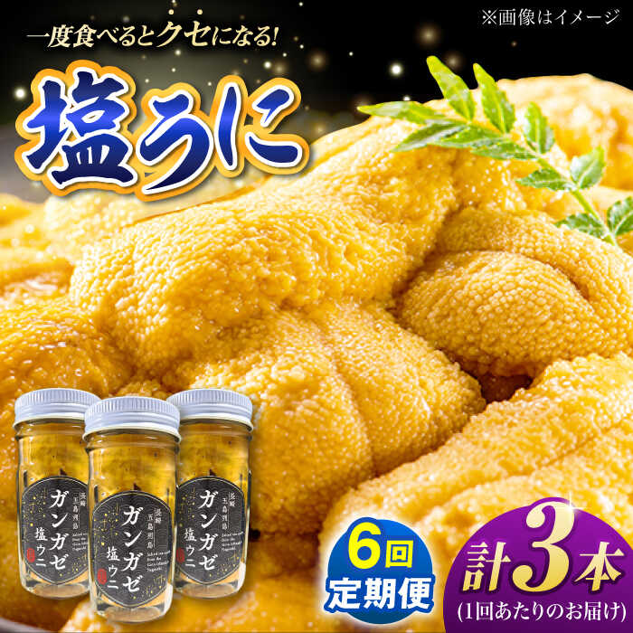 【ふるさと納税】【全6回定期便】ガンガゼ塩うに 70g×3本 / ウニ 雲丹 五島市 / うた丸[PGA004]